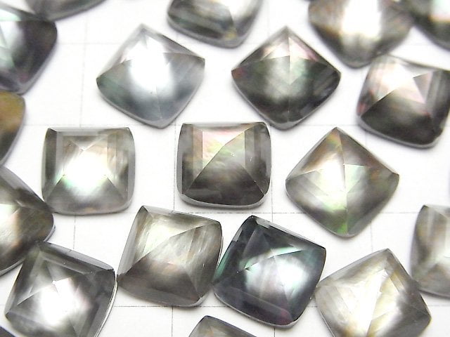 黑貝殼 x 水晶 AAA 糖麵包切割 10x10mm 2顆