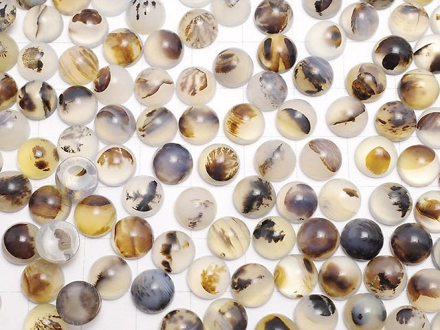 Montana Moss Agate AA++ Round Cabochon 8x8mm 5pcs