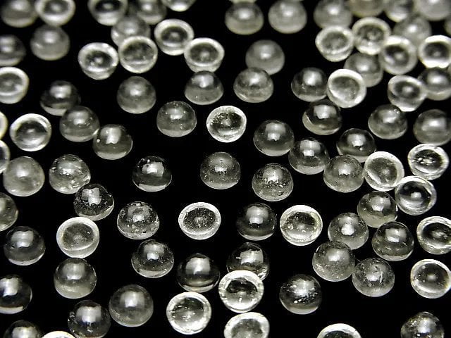 Hochwertiges libysches Wüstenglas AAA- runde Cabochon 4x4mm 3 Stück