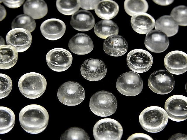 Hochwertiges libysches Wüstenglas AAA- runde Cabochon 7x7mm 1 Stück