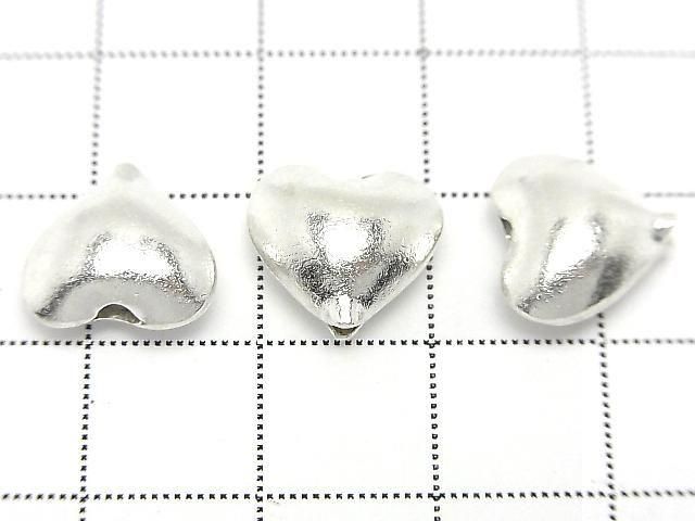Karen Silber Vertikales Loch Herz 11x12x6mm Weißes Silber 1 Stück