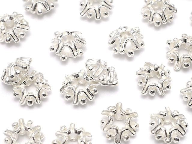 Karen Silver Rondelle 8x8x3.5mm White Silver 2pcs
