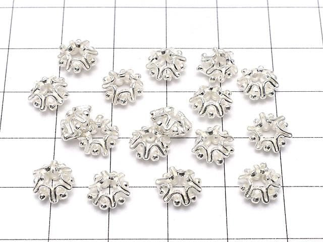 凱倫銀色扁珠 8x8x3.5mm 白銀 2顆