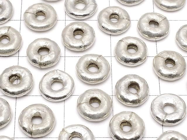 Karen Silver Rondelle 7.5x7.5x2.5mm 2pcs