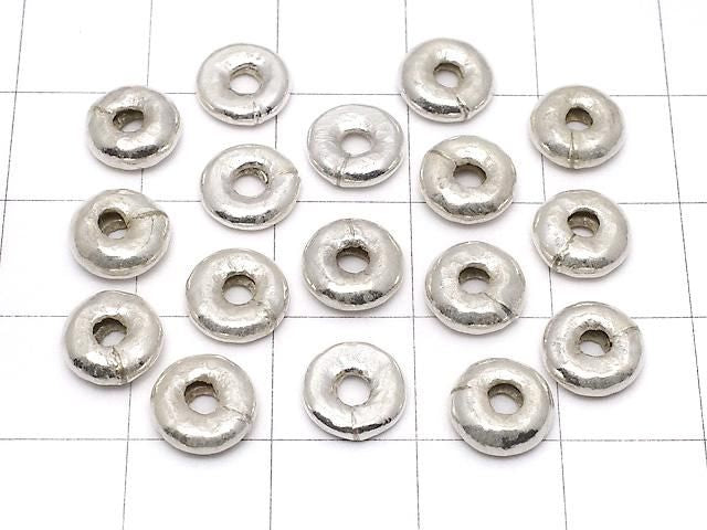 Karen Silver Rondelle 7.5x7.5x2.5mm 2pcs