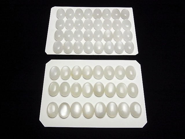 Weißer Mondstein AA++ Oval Cabochon 16x12mm 3Stücke