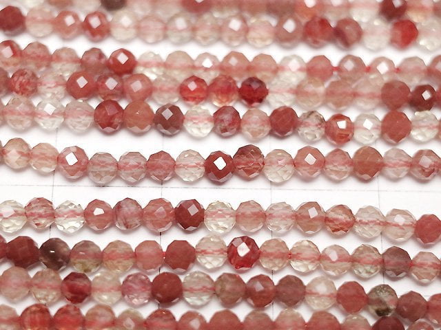 高品質!安山石 AA++ 刻面圓珠 3mm 1串珠子 (約15英寸/37厘米)