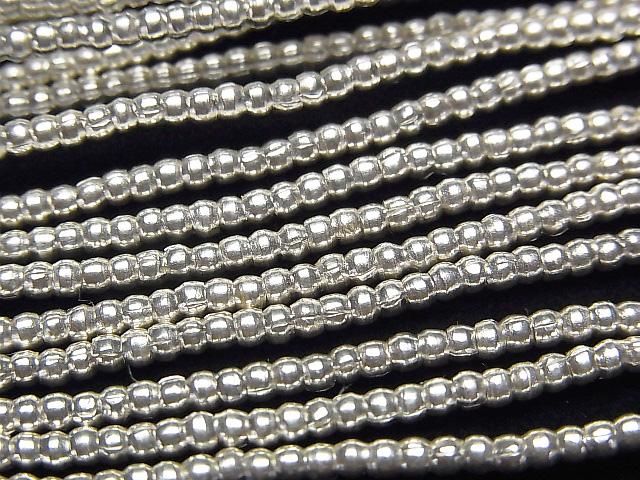 Karen Silver Rondelle (Tube) 2x2x1.5mm 1/4 or 1-strand beads (approx. 28inch/69cm)