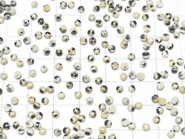 Dalmatinischer Jaspis runder Cabochon 3x3mm 10 Stück