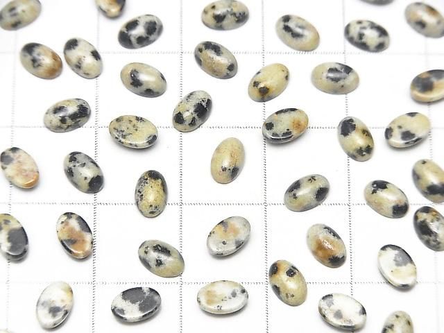 Dalmatinischer Jaspis ovaler Cabochon 6x4mm 10 Stück