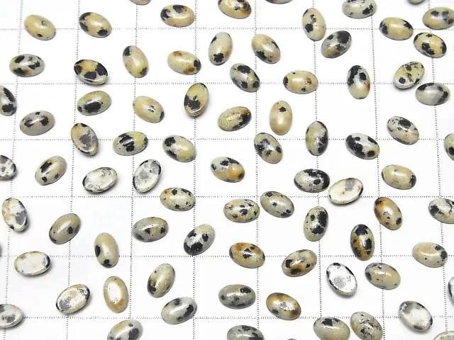 Dalmatinischer Jaspis ovaler Cabochon 6x4mm 10 Stück