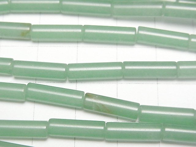 綠東陵玉管珠 13x4x4mm 1串珠 (約15英吋/37公分)