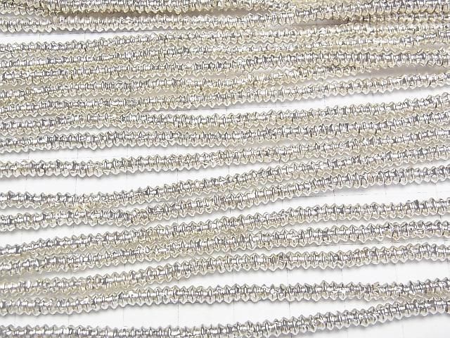 泰銀雕花扁珠 3.5x3.5x1.5mm 1/8或1串 (約27英吋/68公分)