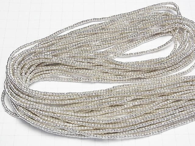Karen Silver Patterned Rondelle Beads 2.5x2.5x2mm 1/4 or 1-strand (approx. 28inch/69cm)