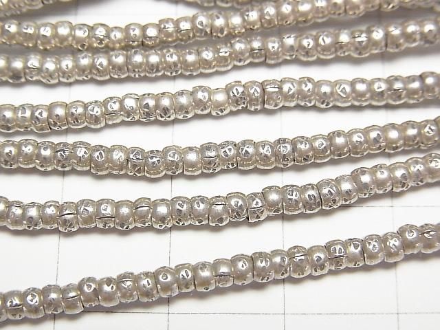Karen Silver Patterned Rondelle Beads 2.5x2.5x1.5mm 1/4 or 1-strand beads (approx. 27 inches/68 cm)