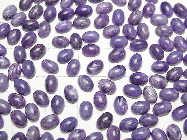 Charoit AAA- ovaler Cabochon 6x4mm 5Stück