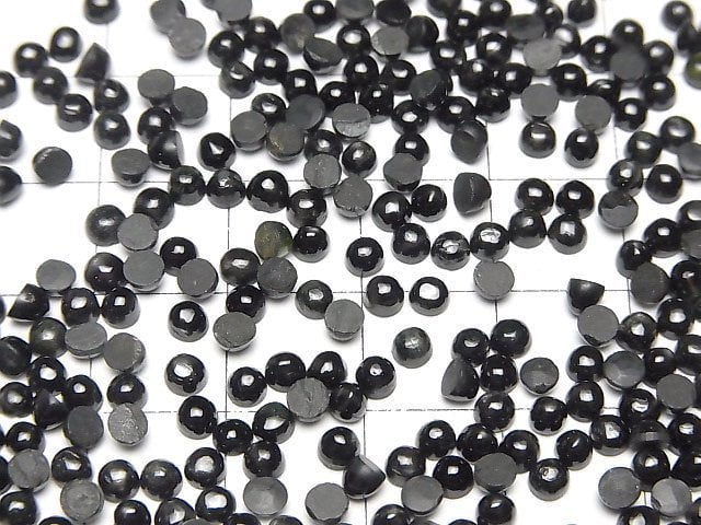Schwarzer Stern-Diopsid Rund-Cabochon 3x3mm 10 Stück