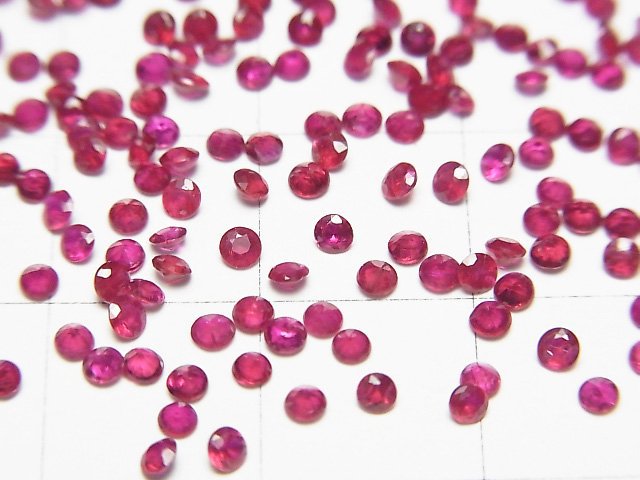 High Quality Ruby AAA+ Loose stone Round Faceted 2x2mm 5pcs
