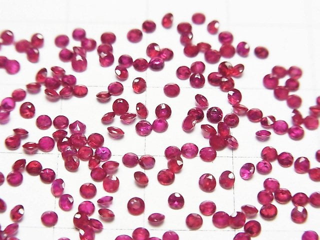 Hochwertiger Rubin AAA+ Lose Steine Rund Facettiert 2x2mm 5Stk