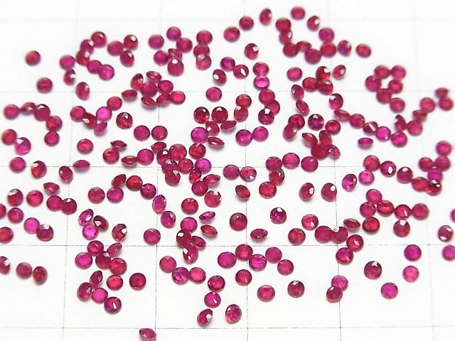 Hochwertiger Rubin AAA+ Lose Steine Rund Facettiert 2x2mm 5Stk