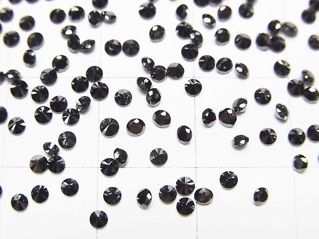 黑鑽石 AAA 圓形刻面 2x2mm 5顆