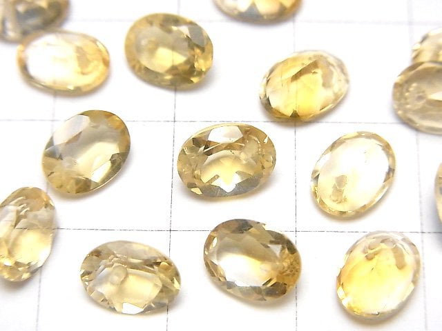 高品質黃水晶 AAA 橢圓形刻面 8x6mm 1/4 或 1 串珠子 (約 5 英寸/12 公分)