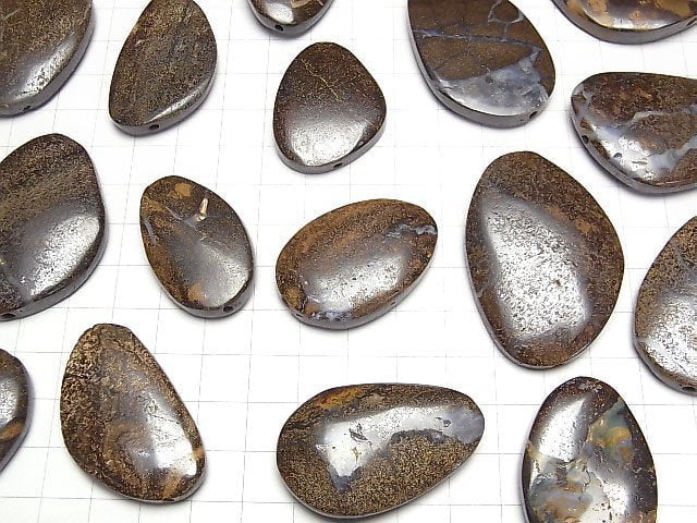 Boulder-Opal flacher Nugget 2Stk