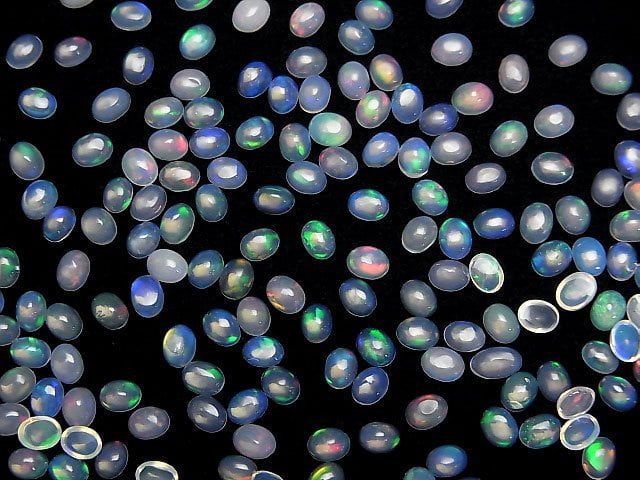 Hochwertiger äthiopischer Opal AA++ Oval Cabochon 4x3mm 20 Stück