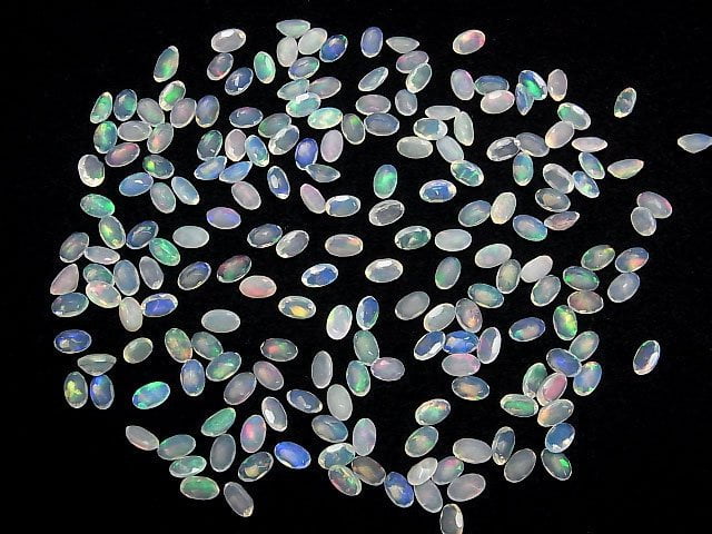 Hochwertiger äthiopischer Opal AA++ Oval facettiert 5x3mm 10 Stück