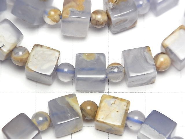 阿根廷藍玉髓 AA++ 含基岩 8mm 管珠 & 5mm 圓珠 手鍊
