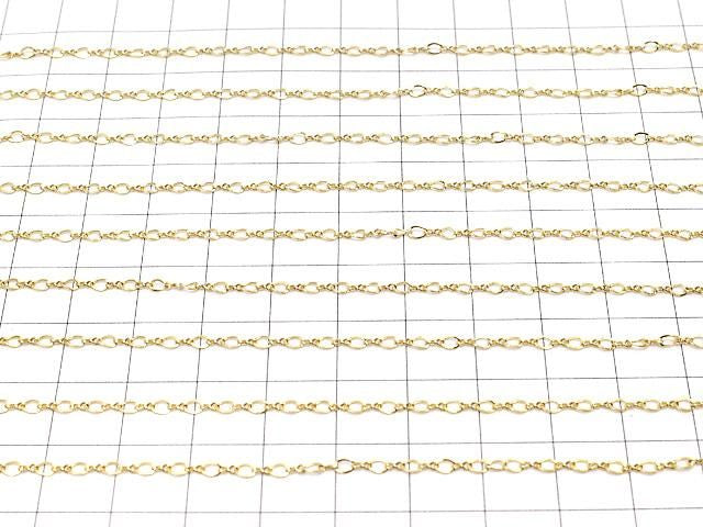 Chaîne Figaro (mailles longues et courtes) 14KGF 2,1 mm torsadée 10 cm