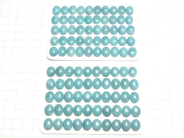 Peruanischer Amazonit AAA- Oval Cabochon 12x10mm 2 Stück