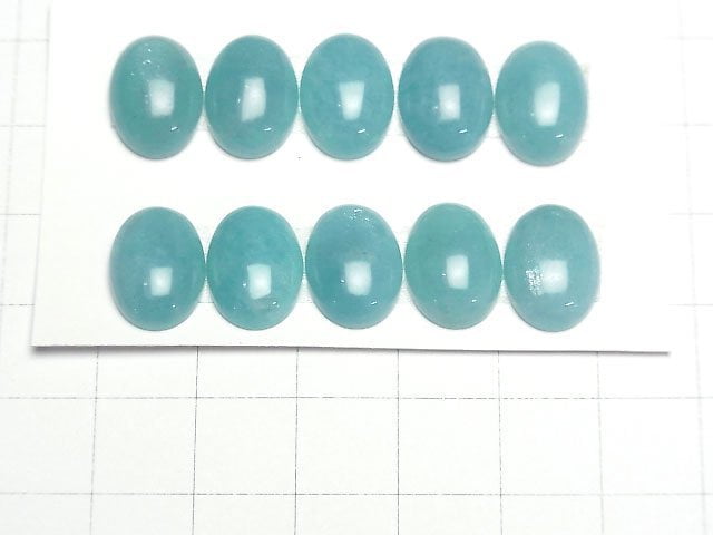 Peruanischer Amazonit AAA Oval Cabochon 14x10mm 1 Stück