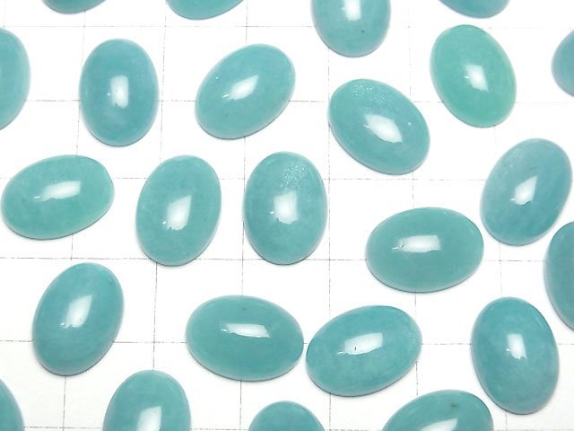 Peruanischer Amazonit AAA- Oval Cabochon 14x10mm 2 Stück