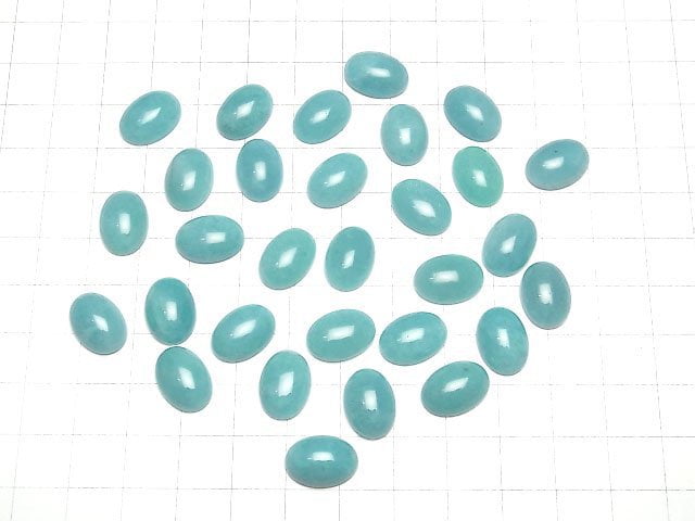 Peruanischer Amazonit AAA- Oval Cabochon 14x10mm 2 Stück