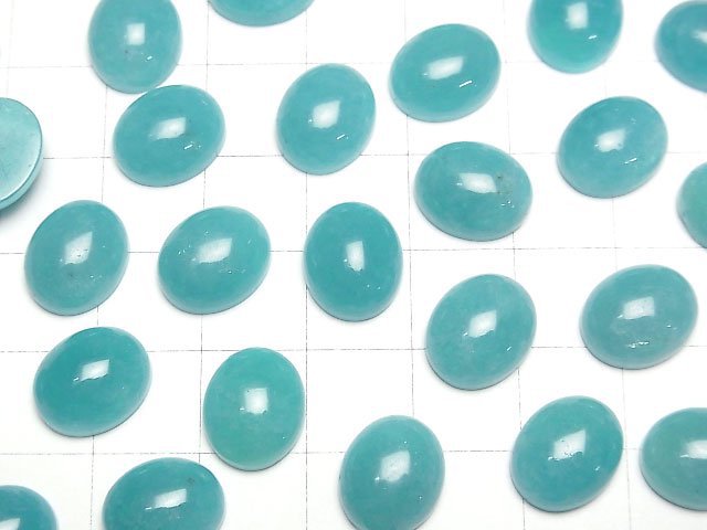 Peruanischer Amazonit AAA Oval Cabochon 12x10mm 1 Stück