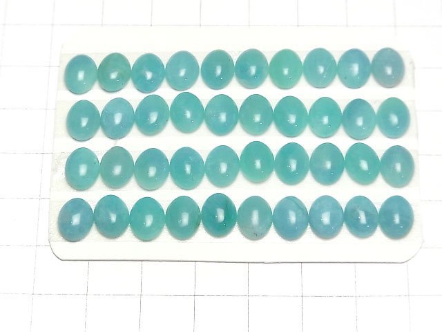 Peruanischer Amazonit AAA- Oval Cabochon 9x7mm 5 Stück