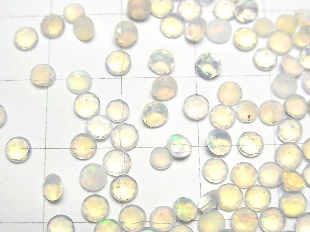 高品質衣索比亞蛋白石 AAA - 裸石 圓形刻面 3.5x3.5mm 10顆