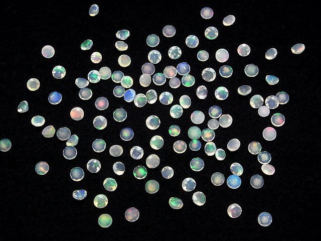 Hochwertiger äthiopischer Opal AAA- lose Steine Rund facettiert 3.5x3.5mm 10 Stück
