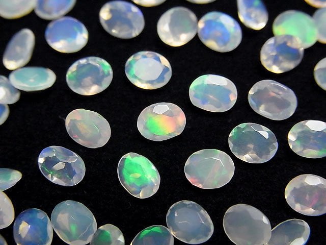 High Quality Ethiopian Opal AAA- Oval Faceted 5x4mm 10pcs