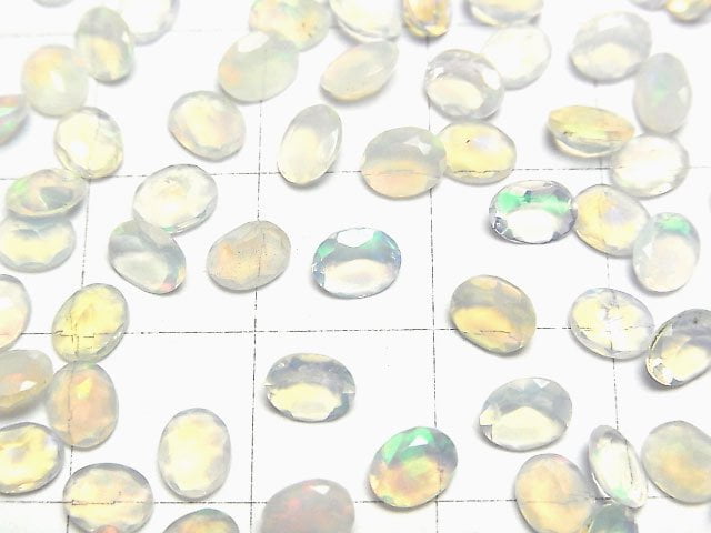 High Quality Ethiopian Opal AAA- Oval Faceted 5x4mm 10pcs