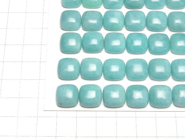 Peruanischer Amazonit AA++ quadratischer Cabochon 12x12mm 2Stk