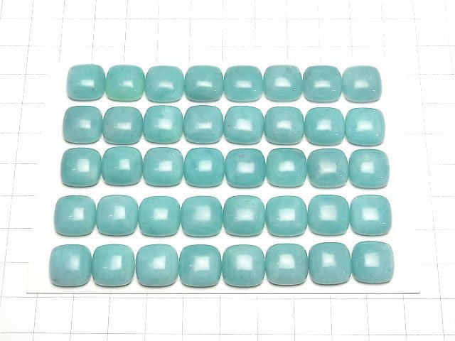 Peruanischer Amazonit AA++ quadratischer Cabochon 12x12mm 2Stk