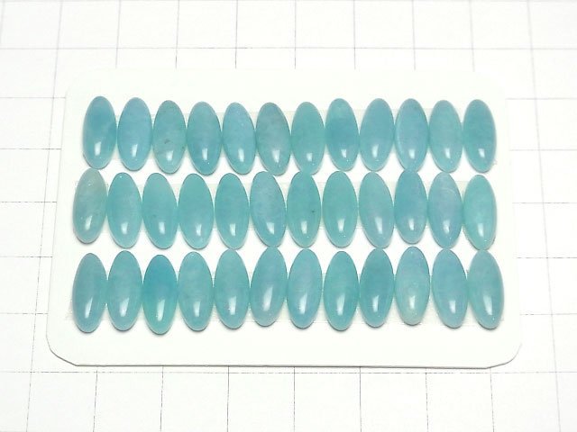 Peruanischer Amazonit AAA- Oval Cabochon 13.5x5.5mm 3 Stück
