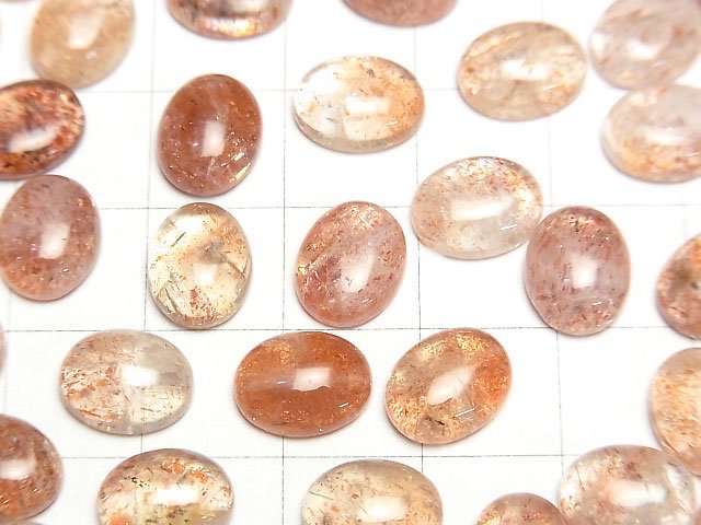 太陽石 AA 橢圓形素面刻面寶石 10x8mm 3顆
