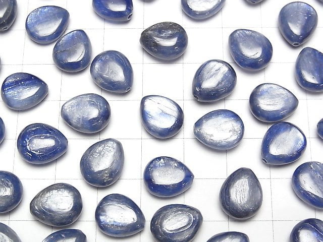 Kyanit AA++ Halbgebohrter Loch Birnenform (Glatt) 12x10mm 4Stücke