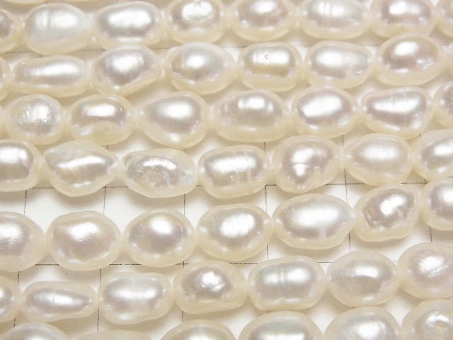 Fresh Water Pearl AA Baroque 8-10mm White 1strand beads (aprx.13inch/33cm)