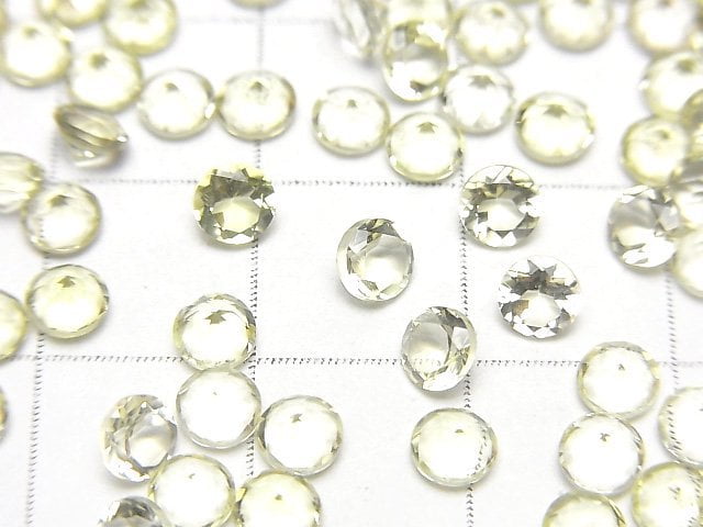 高品質檸檬石英 AAA 刻面圓形裸石 4x4mm 10顆
