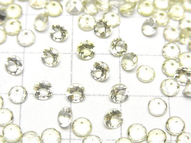 Hochwertiger Zitronenquarz AAA Lose Stein Rund Facettiert 4x4mm 10 Stück