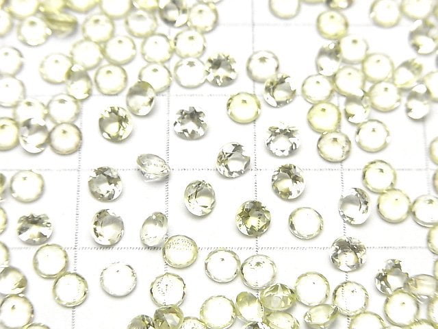 Hochwertiger Zitronenquarz AAA Lose Stein Rund Facettiert 4x4mm 10 Stück